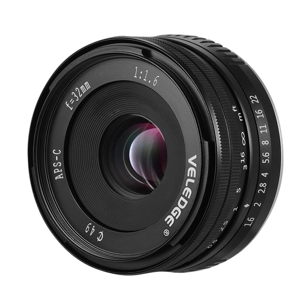VELEDGE 32mm F1.6 Large Aperture Manual Focus Lens for Fujifilm X-T X-PRO X-E Mirrorless Digital Camera