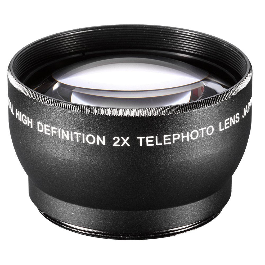 58mm 2X Telephoto Lens for Canon Nikon Camera Teleconverter Lens 18-55 Front 62mm Filter