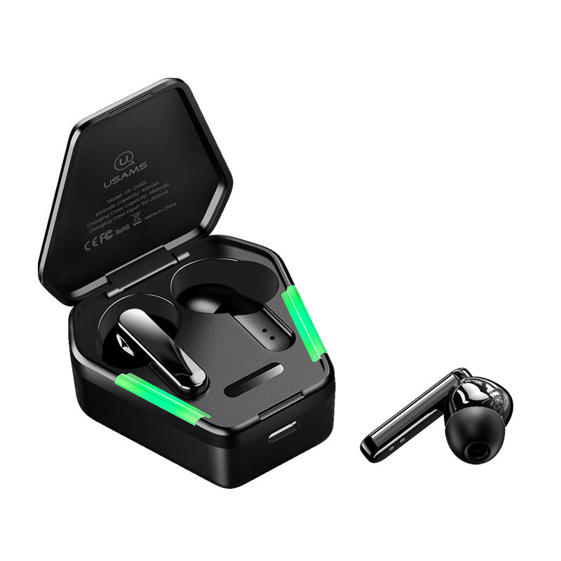 USAMS USAMS-JY01 TWS Wireless Gaming Earbuds Noise Canceling Bluetooth 5.0 Earphone with Omnidirectional Mic