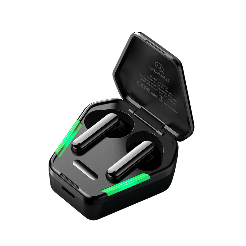 USAMS USAMS-JY01 TWS Wireless Gaming Earbuds Noise Canceling Bluetooth 5.0 Earphone with Omnidirectional Mic