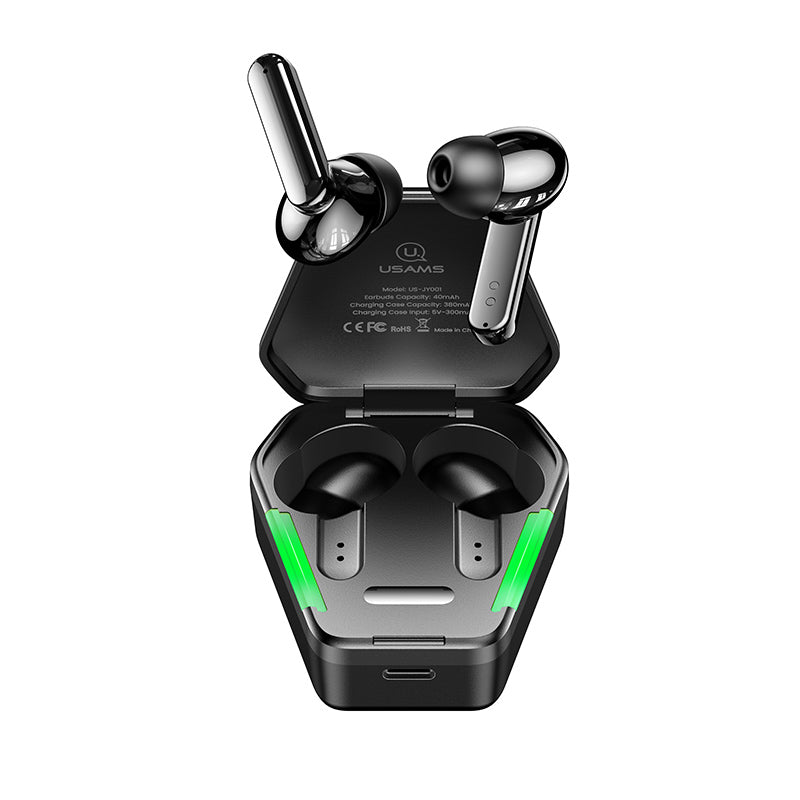 USAMS USAMS-JY01 TWS Wireless Gaming Earbuds Noise Canceling Bluetooth 5.0 Earphone with Omnidirectional Mic