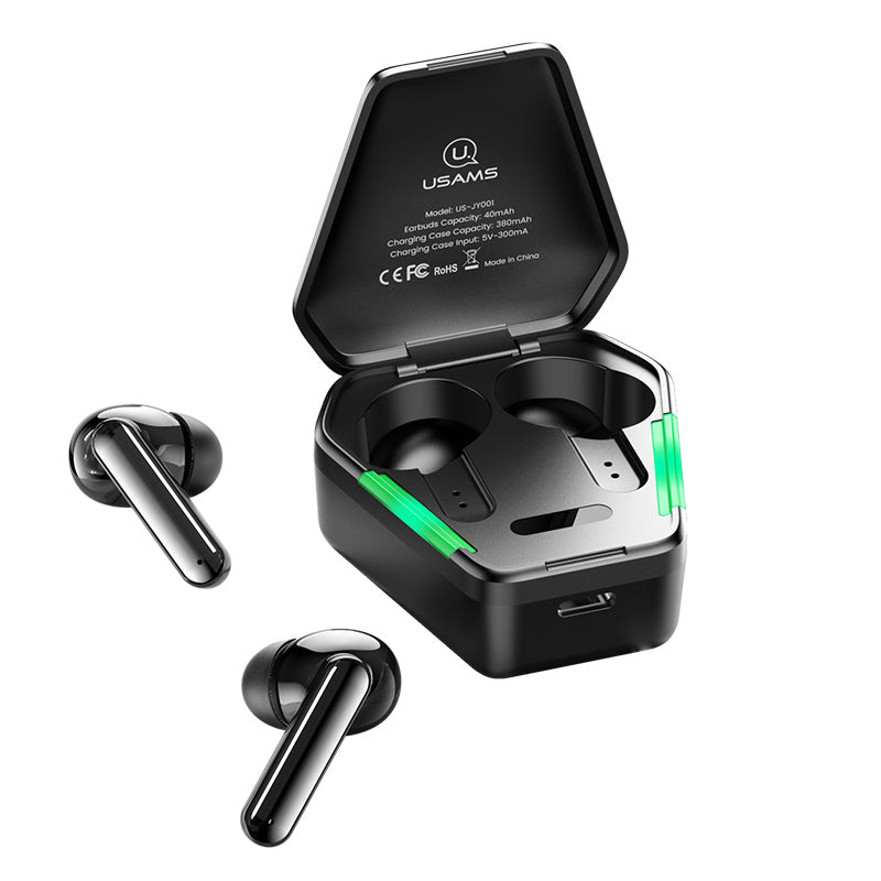 USAMS USAMS-JY01 TWS Wireless Gaming Earbuds Noise Canceling Bluetooth 5.0 Earphone with Omnidirectional Mic