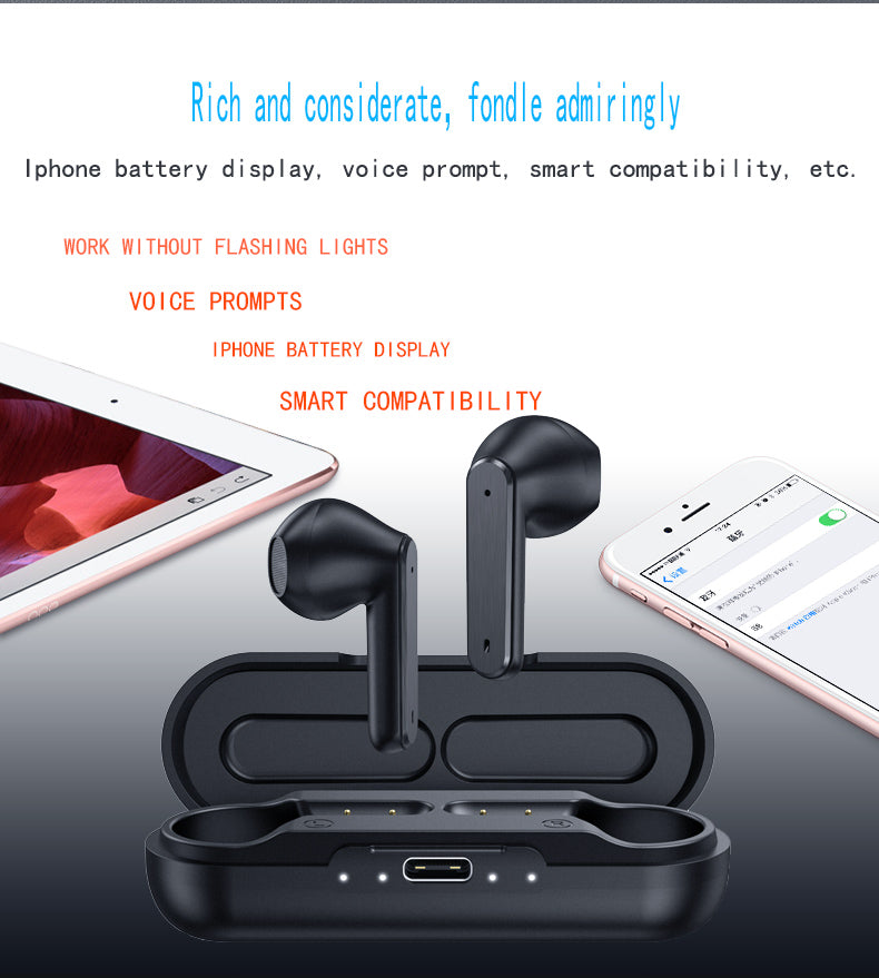 PRO-X TWS Wireless Bluetooth Earphones Touch Control Stereo Headset Earbuds with Charging Case
