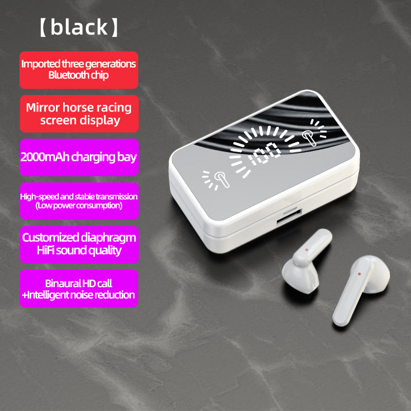 S20 TWS Bluetooth 5.1 Wireless Sport Headset HiFi Stereo Earphones Earbuds with Mirror Surface Digital Display Charging Case