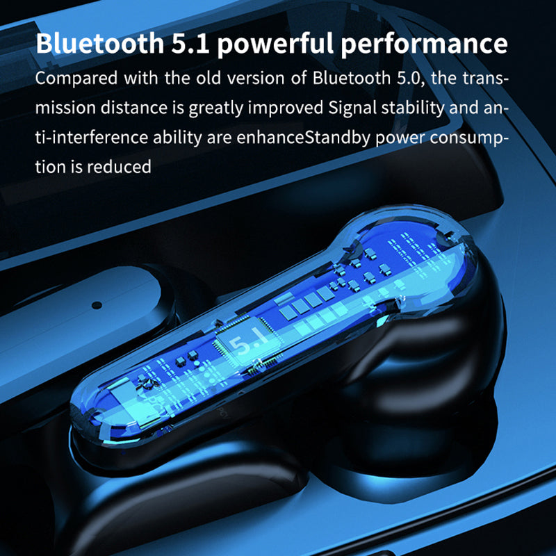 M19 TWS Bluetooth 5.1 Sport Headset Touch Siri Digital Display Wireless Stereo Earphones Earbuds