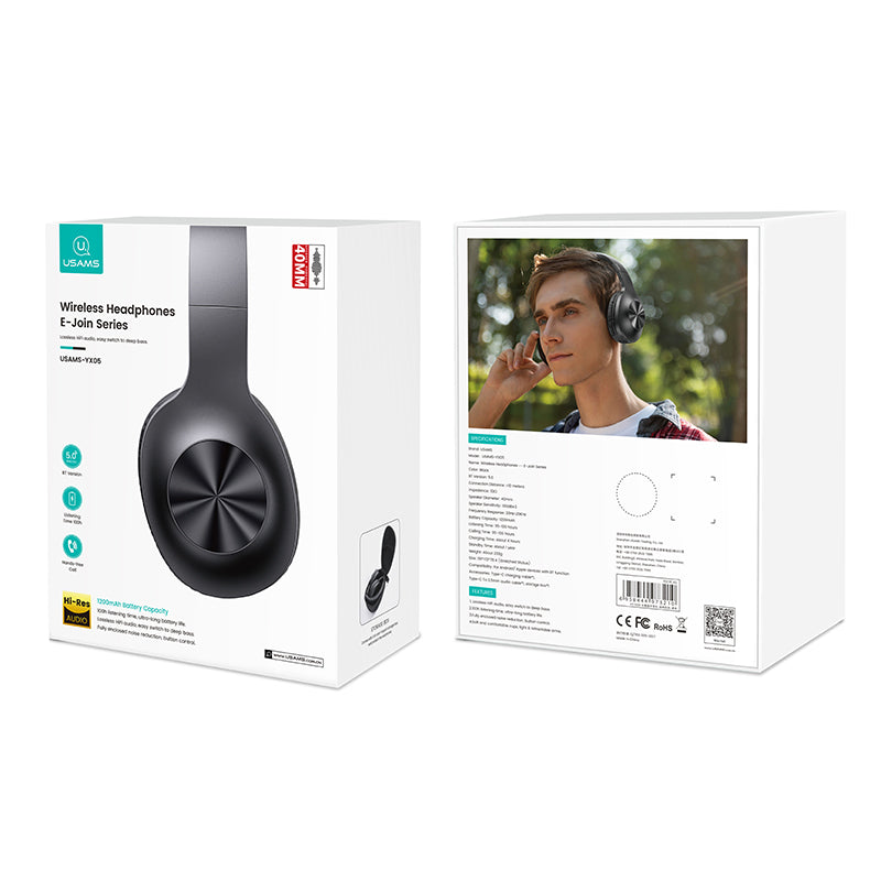 USAMS US-YX05 Bluetooth Over-ear Headphone Wireless Earphone Headset Waterproof Stereo Music Gaming Headset
