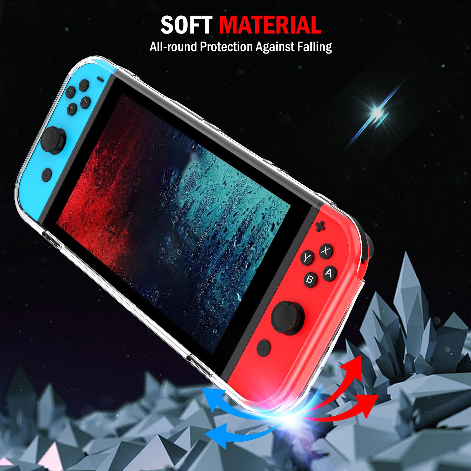 Transparent Soft TPU Protective Cover Game Console Controller Case for Nintendo Switch Oled