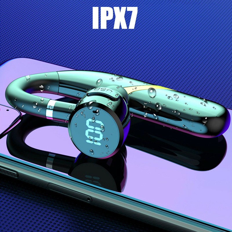 X9S Digital Display Single Ear Wireless Bluetooth Earhook Touch Headset Waterproof Men Women Sports Music Calling Earphone