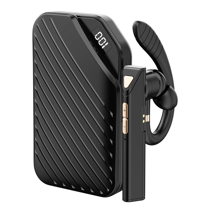 K3 Jieli Chip Business Single Ear Bluetooth Headset ENC Noise Reduction Wireless Earhook Calling Music Earphone with Digital Display Charging Case