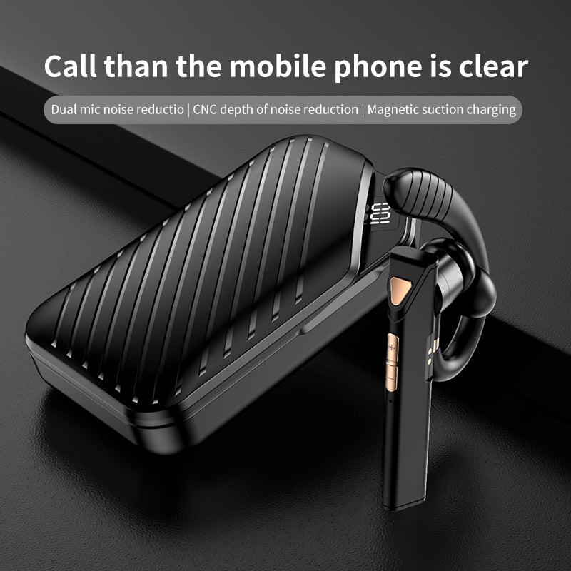 K3 Jieli Chip Business Single Ear Bluetooth Headset ENC Noise Reduction Wireless Earhook Calling Music Earphone with Digital Display Charging Case