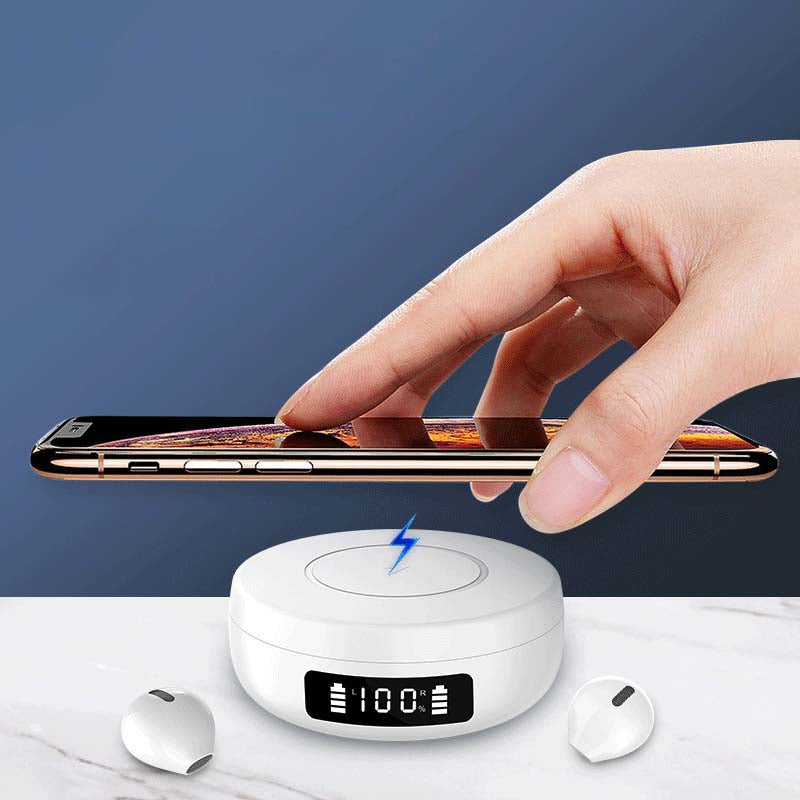 X6WS Creative TWS Wireless Bluetooth 5.0 Headset Mini Touch Earbuds Portable Noise Cancelling Headphones with Digital Display Support Wireless Charging