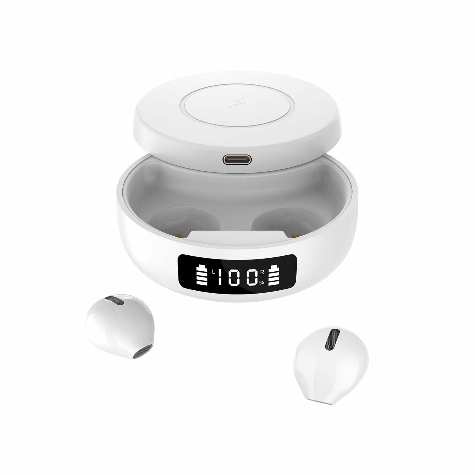 X6WS Creative TWS Wireless Bluetooth 5.0 Headset Mini Touch Earbuds Portable Noise Cancelling Headphones with Digital Display Support Wireless Charging