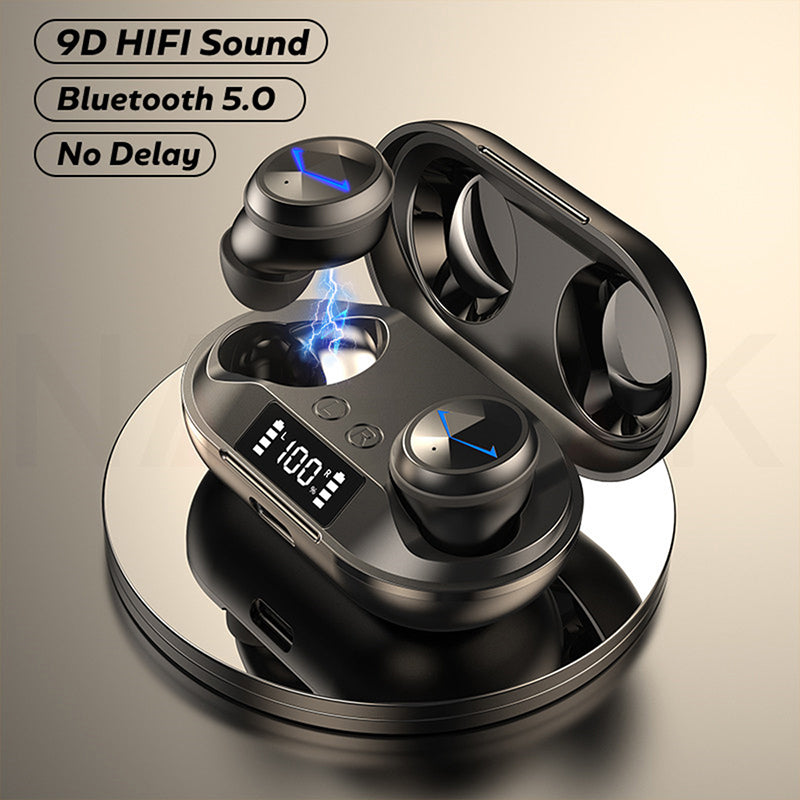C6 TWS Wireless Bluetooth 5.0 Sports Earphone Earbuds Digital Display Waterproof Noise Cancelling Music Calling Headset
