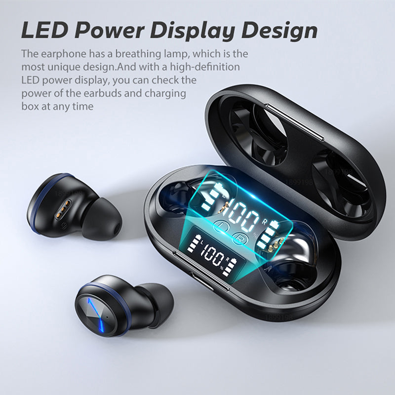 C6 TWS Wireless Bluetooth 5.0 Sports Earphone Earbuds Digital Display Waterproof Noise Cancelling Music Calling Headset