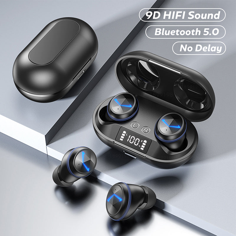 C6 TWS Wireless Bluetooth 5.0 Sports Earphone Earbuds Digital Display Waterproof Noise Cancelling Music Calling Headset