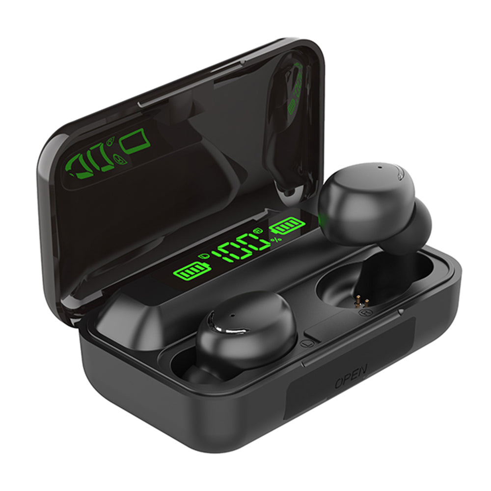 TWS-F95 Wireless Earbuds Bluetooth TWS Headset IPX7 Waterproof Portable Earphones with LED Indicator Digital Display Charging Case
