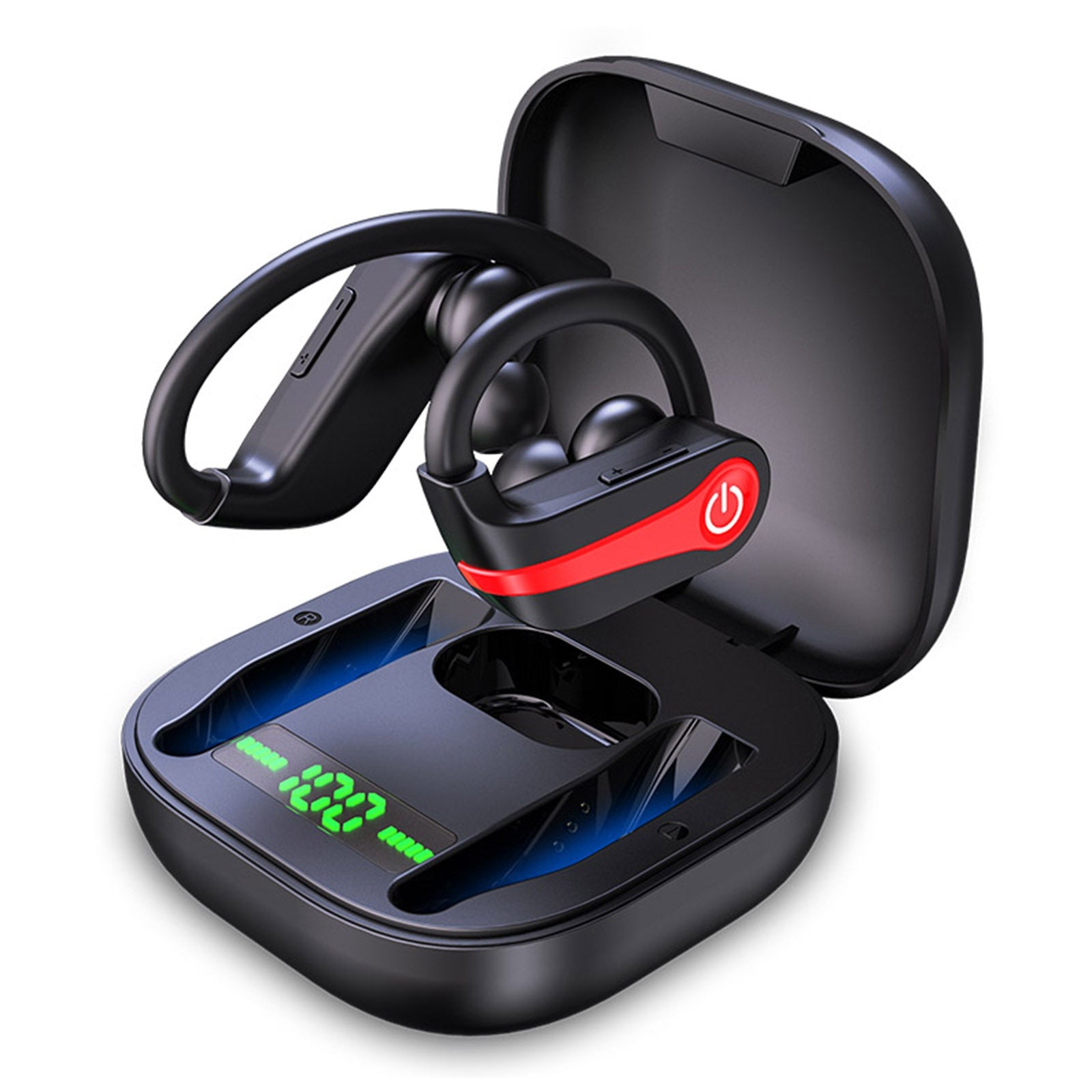 POWER Q20 PRO Headphones Ear Hook Waterproof TWS Wireless Bluetooth Earphones Earbuds Powerful Sound with Digital Display Screen Charging Bin