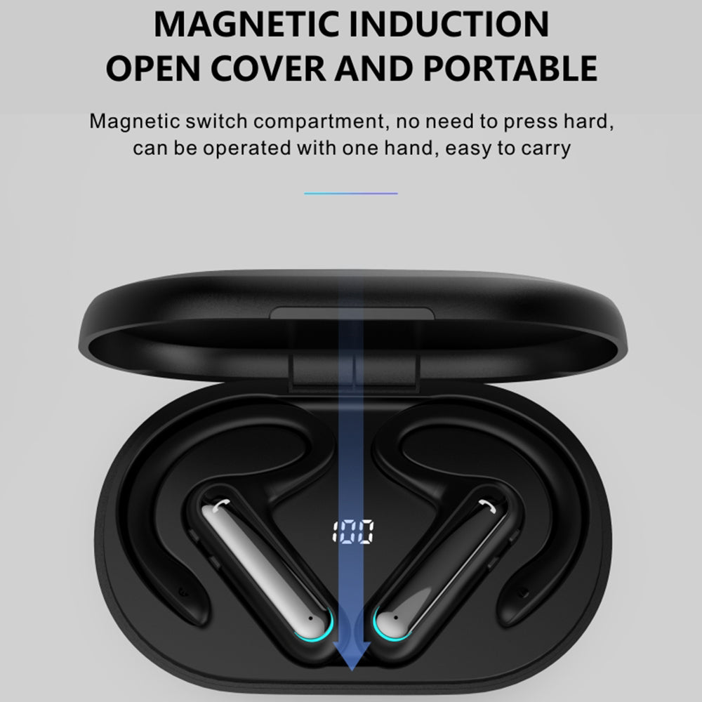 FW5 Ear Hook Design Headphone Bluetooth 5.2 Wireless Headset TWS Earphone Stereo Sound Sports Earbud with Charging Case