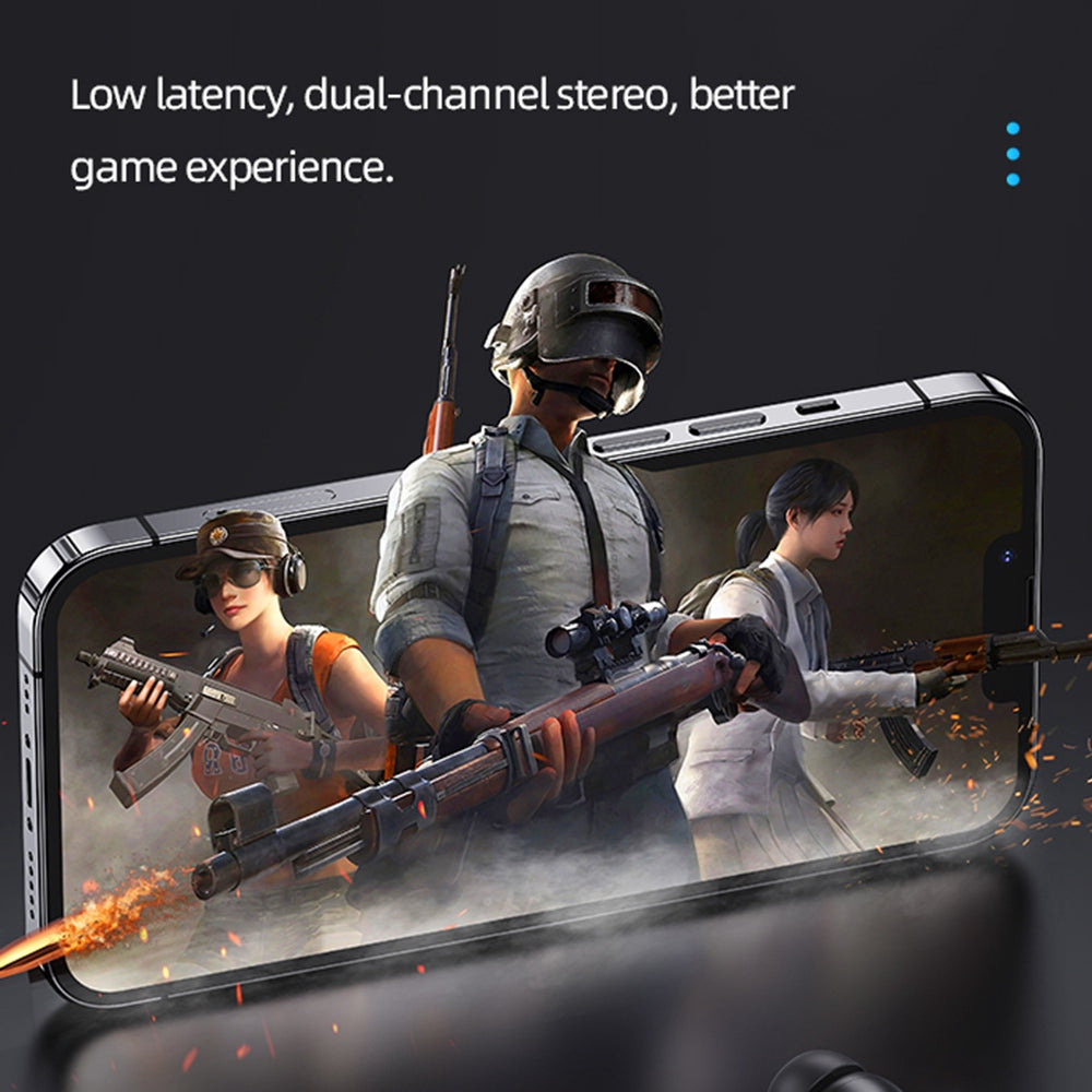 USAMS USAMS-BH11 Earphone TWS Wireless Bluetooth Headset Noise Reduction Low-Latency Gaming Headphone with Charging Case