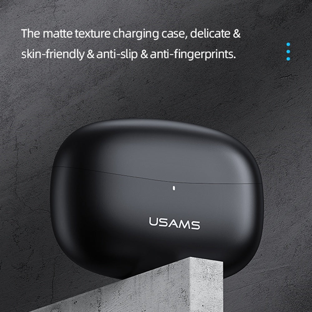 USAMS USAMS-BH11 Earphone TWS Wireless Bluetooth Headset Noise Reduction Low-Latency Gaming Headphone with Charging Case