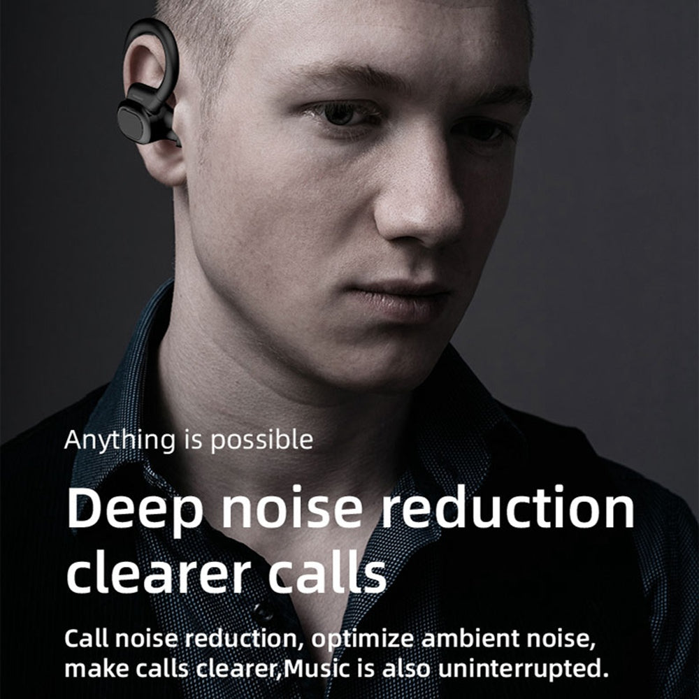 VV2S Wireless Digital Display HiFi Music Calling Ear Hook Headset Bluetooth 5.1 Earphone Power Bank Function