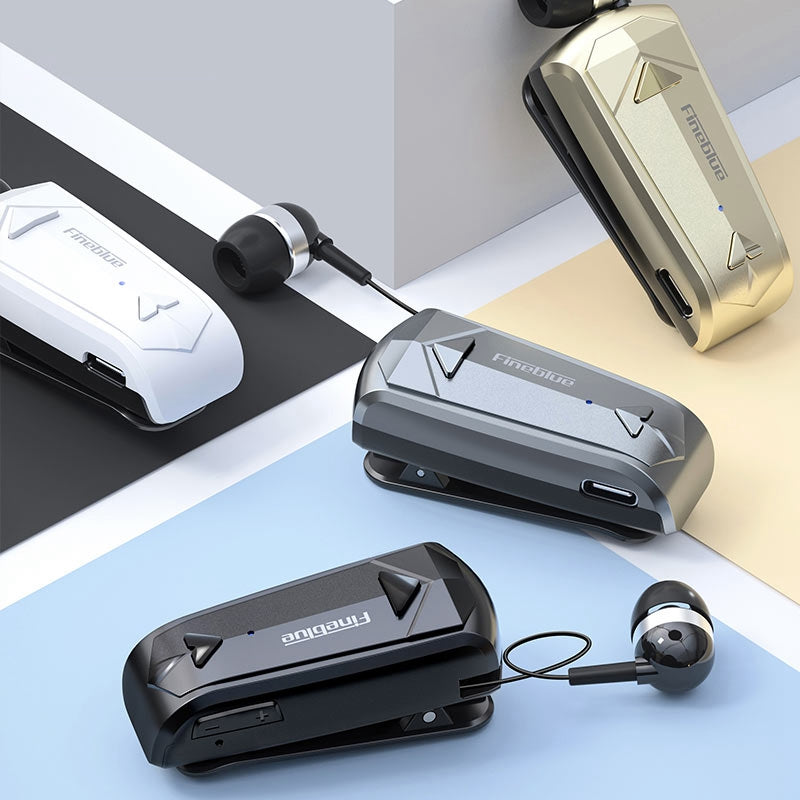 FINEBLUE F520 Lavalier Business Bluetooth náhlavní souprava Jednotlačítkové zatažení proti ztrátě obojku Klip na volání HD s jedním sluchátkem