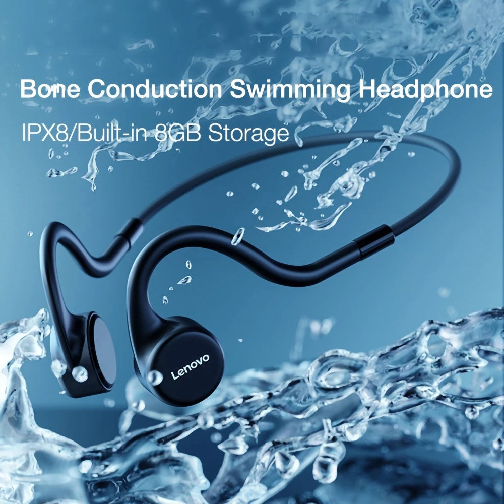 LENOVO X5 Bluetooth 5.0 Bone Conduction Headset IPX8 Waterproof Earphone ENC Noise Reduction Headphone for Outdoor Sports Indoor Fitness