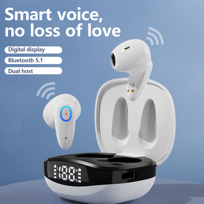 KOLINSKY KS55 trådløse øretelefoner Binaural TWS Mini Sports hovedtelefon Touch Control Bluetooth 5.1 Gaming Headset med digital skærm