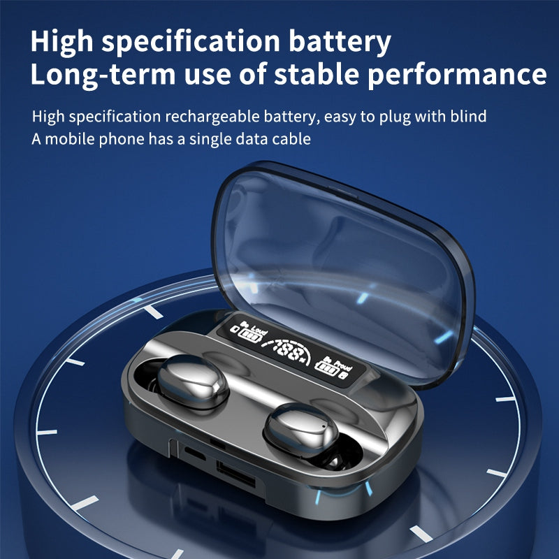 TG16 Bluetooth 5.1 Earphones with Charging Case LED Digital Display Touch Control Earbuds