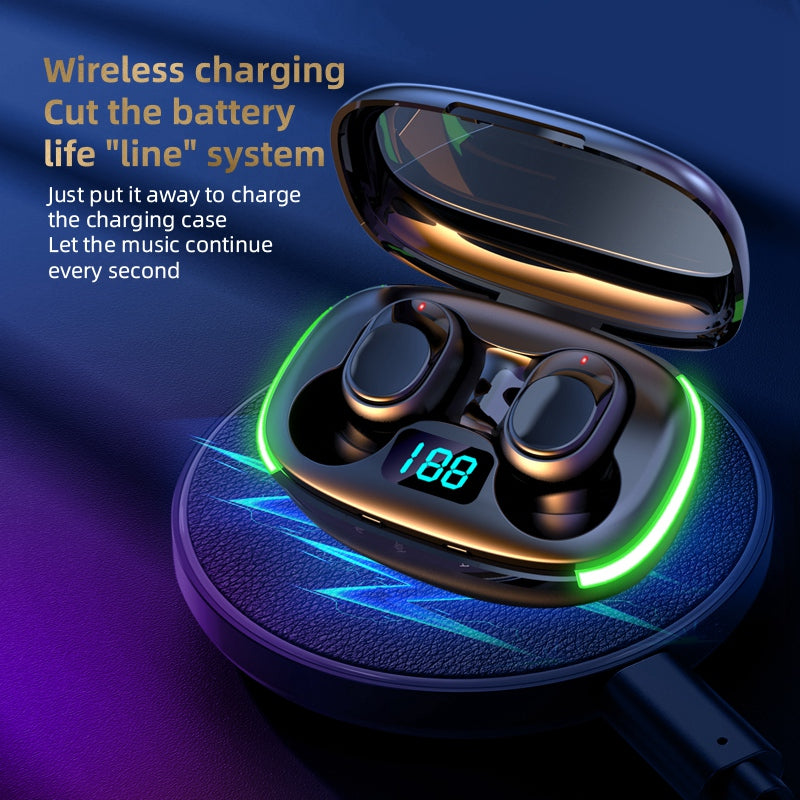 Y70 Wireless Bluetooth Headset TWS Mini Earbuds In-Ear Headphones IPX4 Waterproof Sport Headset with Digital Display Breathing Light