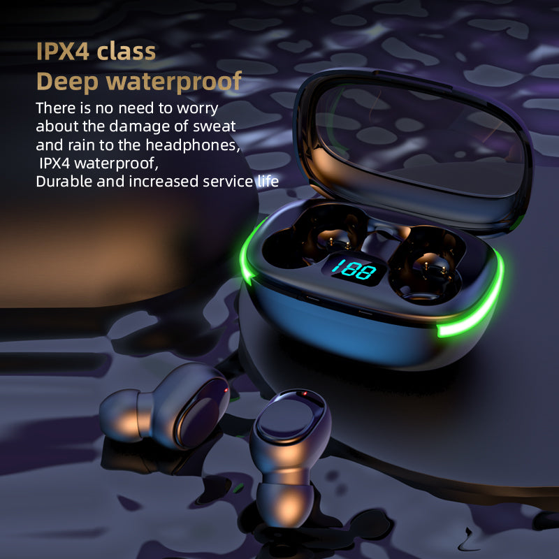 Y70 Wireless Bluetooth Headset TWS Mini Earbuds In-Ear Headphones IPX4 Waterproof Sport Headset with Digital Display Breathing Light