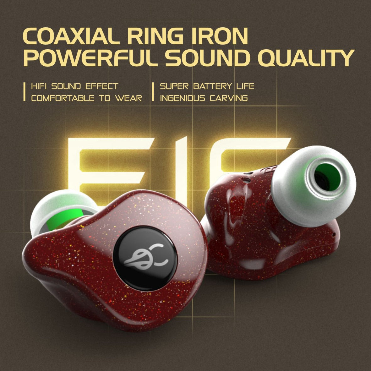 SABBAT E16 Wireless Bluetooth Headset In-Ear TWS Headset Portable Lightweight Earphones with Charging Case