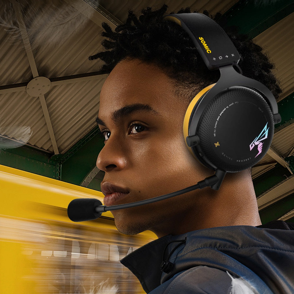 SOMIC G760 Over-ear Gaming Headphone Wired 2.4G USB E-Sports Headset Low Delay Bluetooth Stereo Music HiFi Stereo Sound Earphone