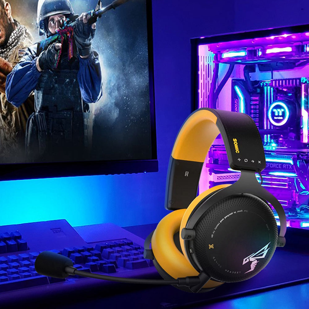 SOMIC G760 Over-ear Gaming Headphone Wired 2.4G USB E-Sports Headset Low Delay Bluetooth Stereo Music HiFi Stereo Sound Earphone