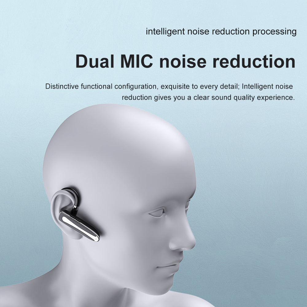 M-W8 Hands-Free Single Ear Headset Bluetooth Wireless Earhook Headphone Earphone with Built-in Noise Canceling Microphone and Charging Case