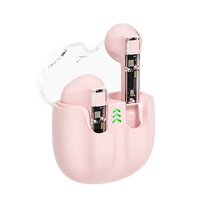 AZEADA BT119 TWS Wireless Headset Portable Bluetooth Earbuds Transparent Headphone with Charging Case