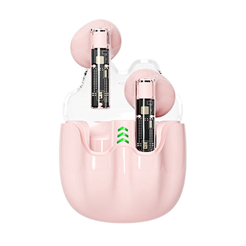 AZEADA BT119 TWS Wireless Headset Portable Bluetooth Earbuds Transparent Headphone with Charging Case