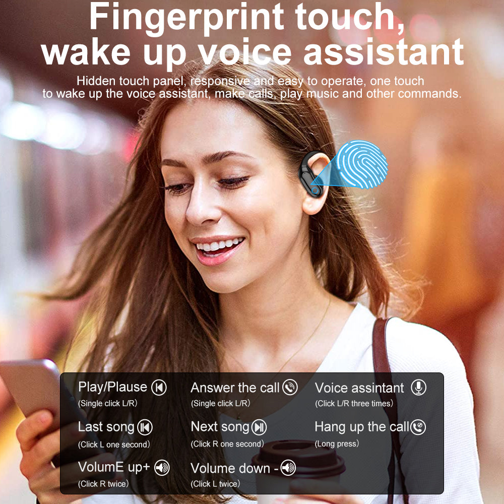 i26 Bluetooth Wireless Ear-Hook Earbud Waterproof Sports Earphone Headphone with Digital Display Charging Case