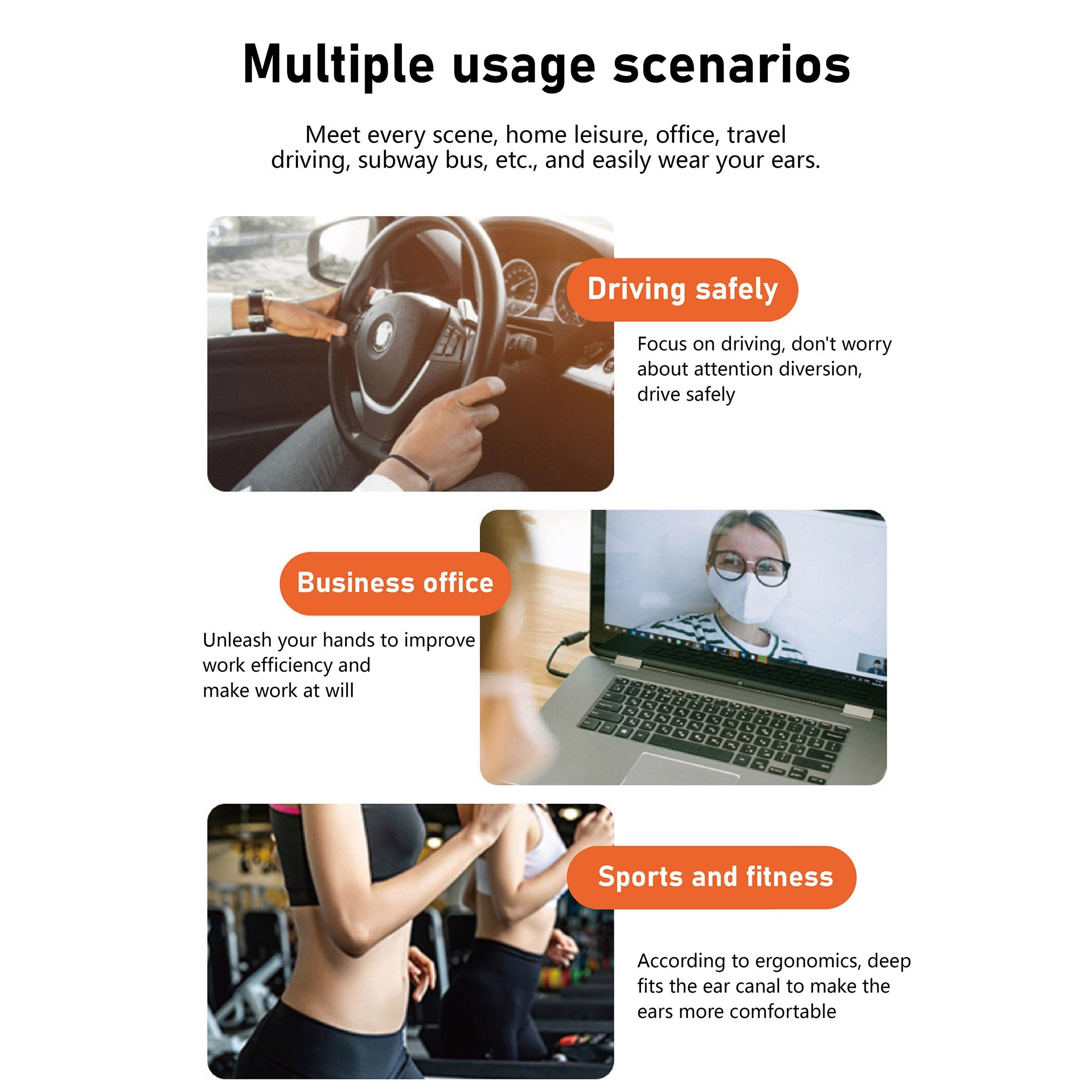 HILEO hi72 Air Conduction Bluetooth Headphones Lightweight Headset IPX4 Waterproof Noise Reduction Headphones