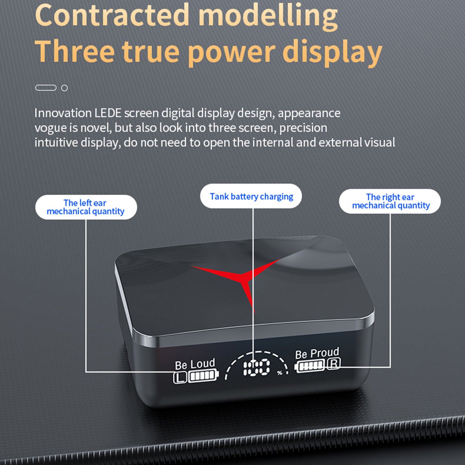 M90 TWS Bluetooth In-ear Earphone Stereo Music Wireless Touch Headset with Digital Display Charging Case