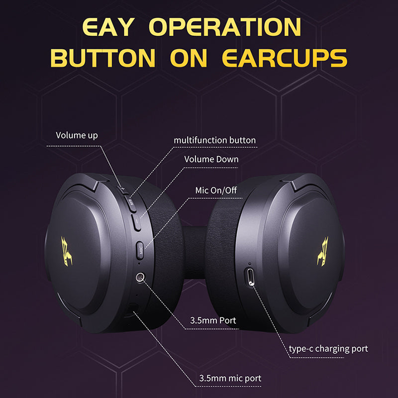 SOMIC GS710 Multifunctional Bluetooth Headphone Lossless 2.4Ghz Wireless Wired Gaming Headset with Mic