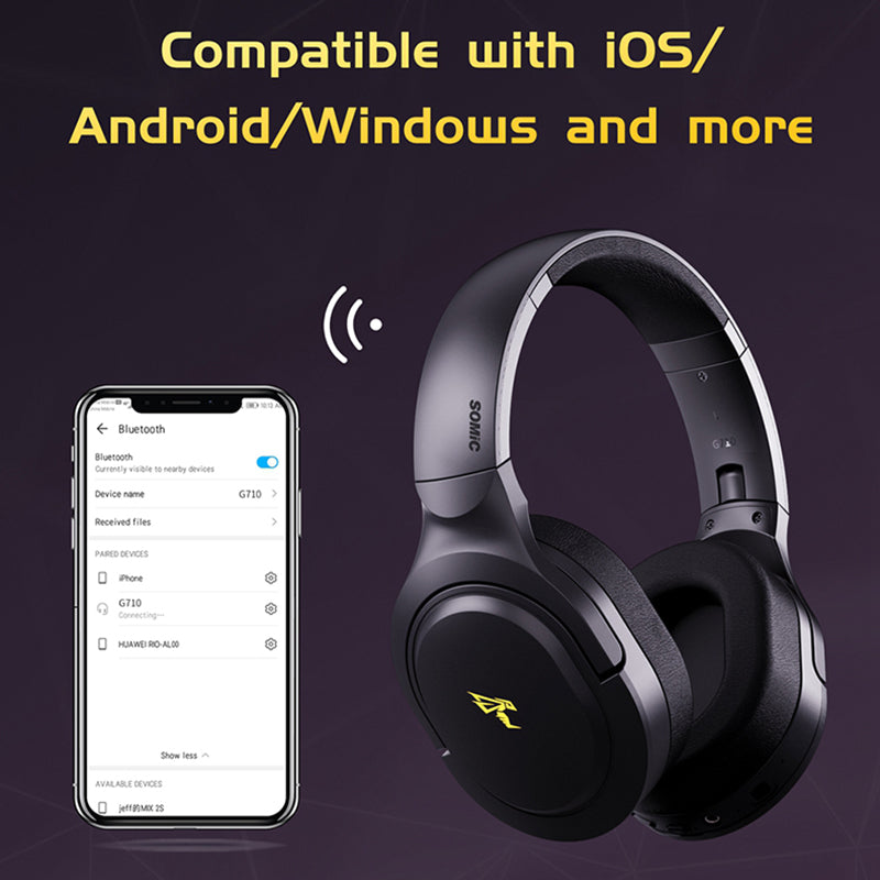 SOMIC GS710 Multifunctional Bluetooth Headphone Lossless 2.4Ghz Wireless Wired Gaming Headset with Mic