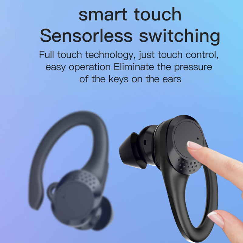 AX9 Bluetooth 5.2 TWS Headset Wireless Earbuds Digital Display Headphones Ear-Hook Sports Earphones