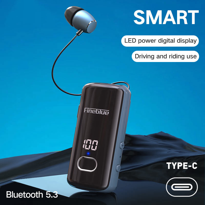 Firemní klopová náhlavní souprava FINEBLUE F580 s jedním uchem s kabelem pro příchozí hovory Vibrace Power Display Bezdrátová Bluetooth sluchátka