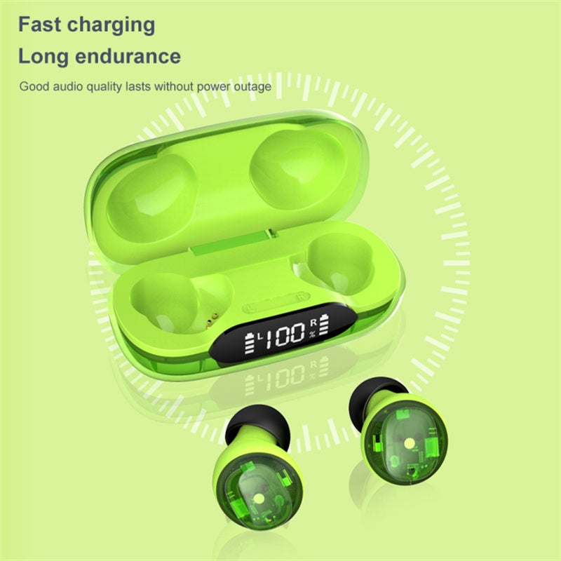 Mini TWS Wireless Bluetooth Earphone Transparent Earbuds In-ear Stereo Music Gaming Headset