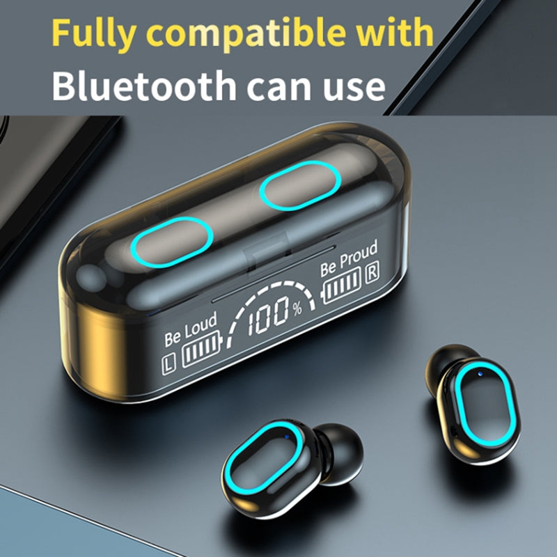 G35 TWS Wireless Bluetooth Earphone Mini In-ear Earbuds Touch Headset with Digital Display Charging Case