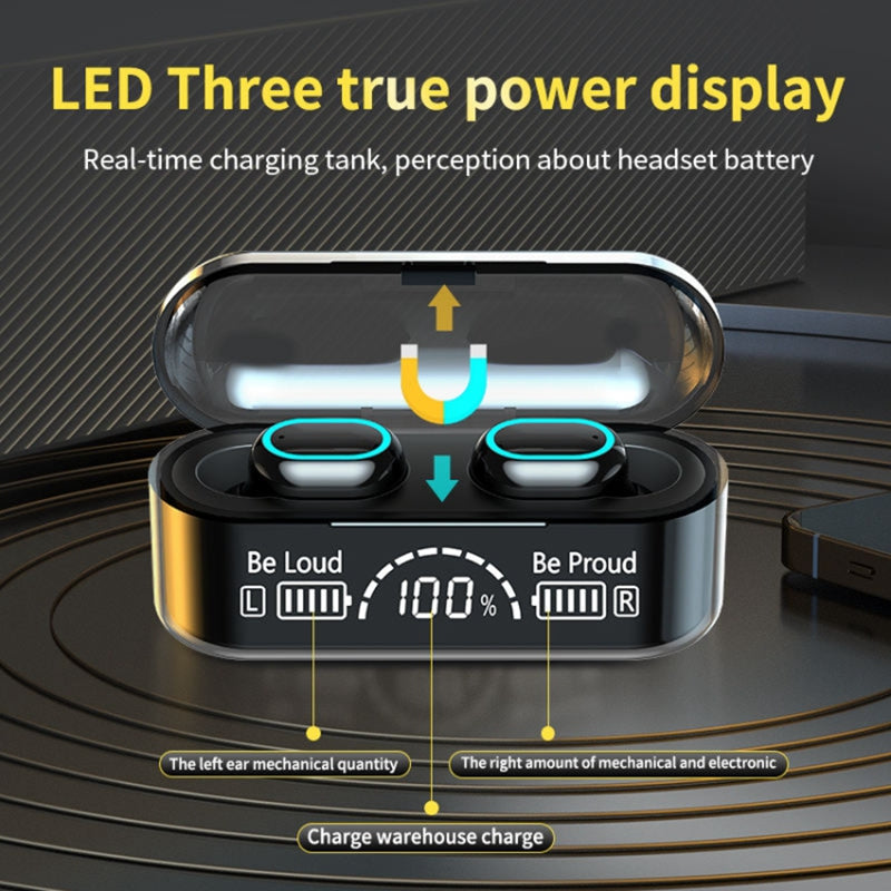 G35 TWS Wireless Bluetooth Earphone Mini In-ear Earbuds Touch Headset with Digital Display Charging Case