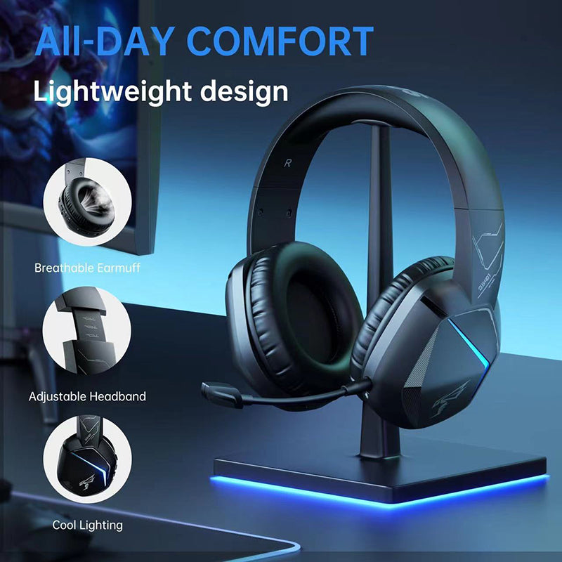 SOMIC GS401PRO 2.4G Wireless Bluetooth Headset Low Latency Gaming Headphone with RGB Light