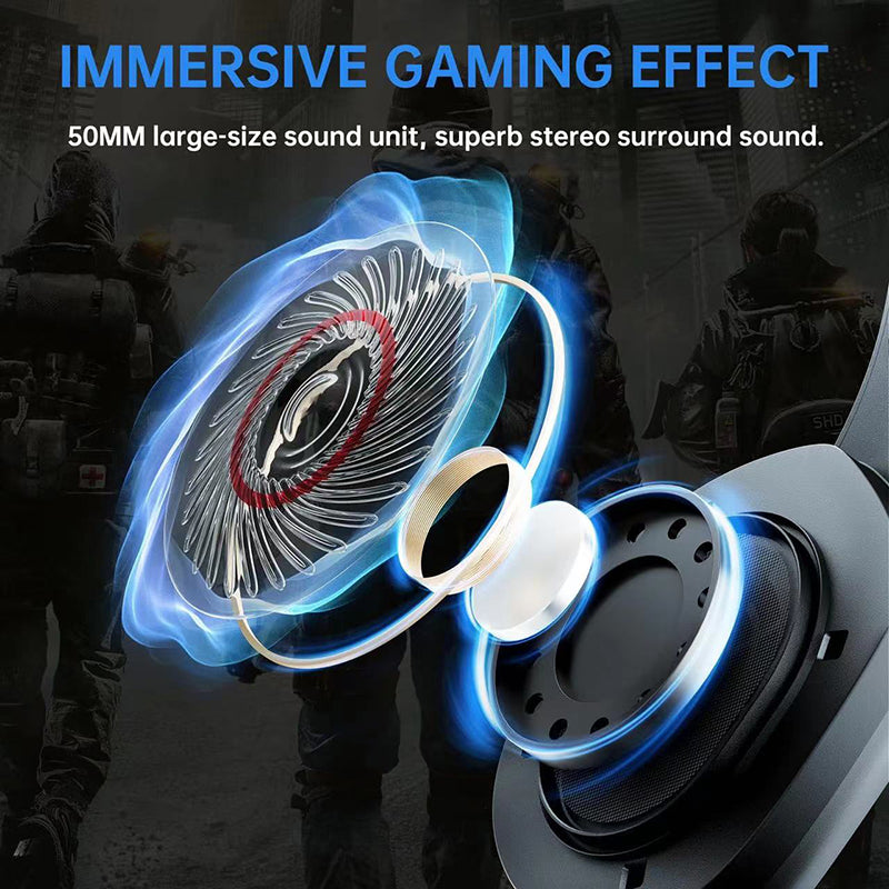 SOMIC GS401PRO 2.4G Wireless Bluetooth Headset Low Latency Gaming Headphone with RGB Light