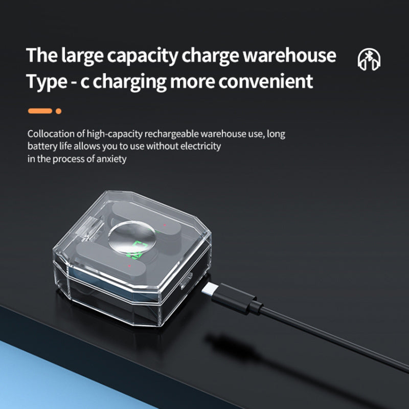 K30 Transparent Capsule Digital Touch Bluetooth Headset Half-In-Ear bezdrátová sluchátka s 200mAh nabíjecím pouzdrem